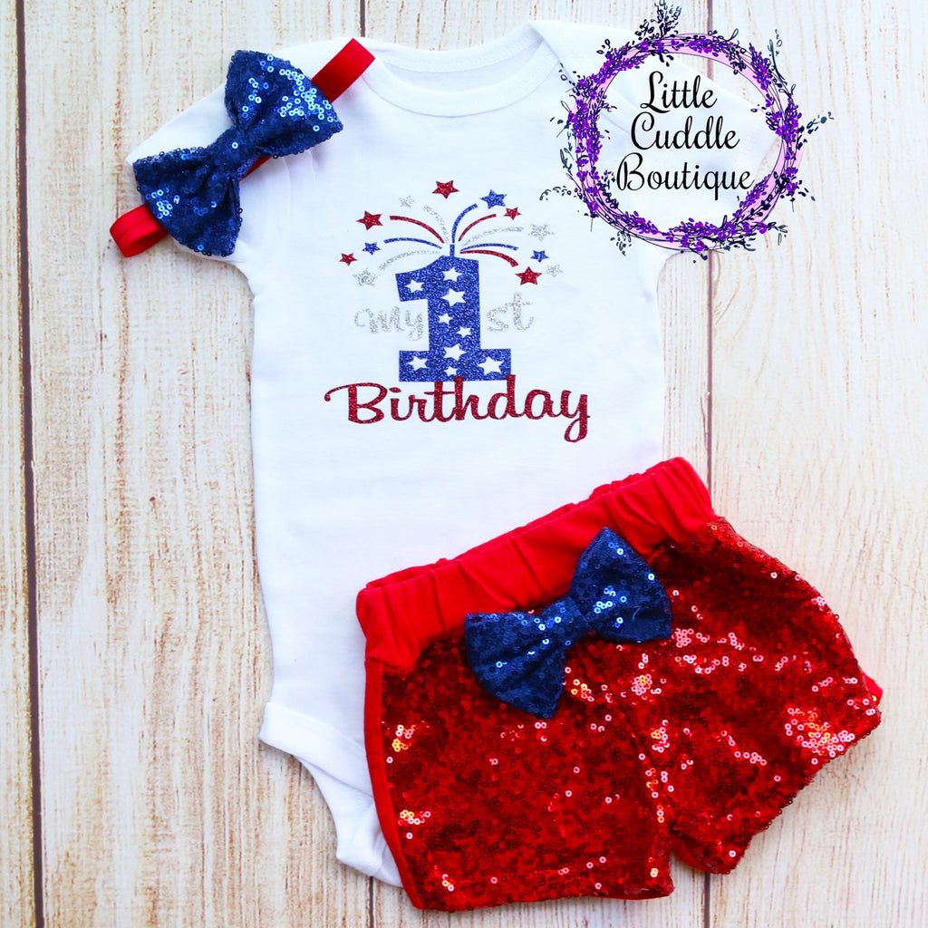 Firecracker 1st Birthday Shorts Outfit