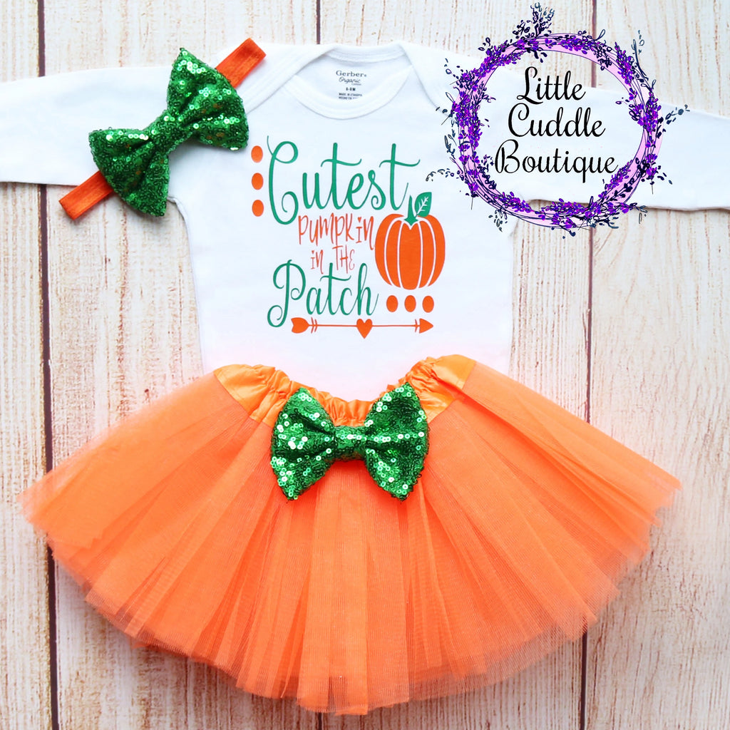 Cutest Pumpkin In The Patch Halloween Baby Tutu Outfit