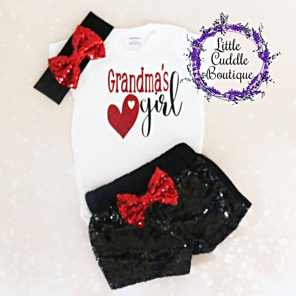 Grandma's Girl Baby Shorts Outfit