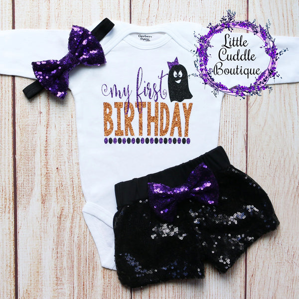 Halloween first birthday outfit girl 2025