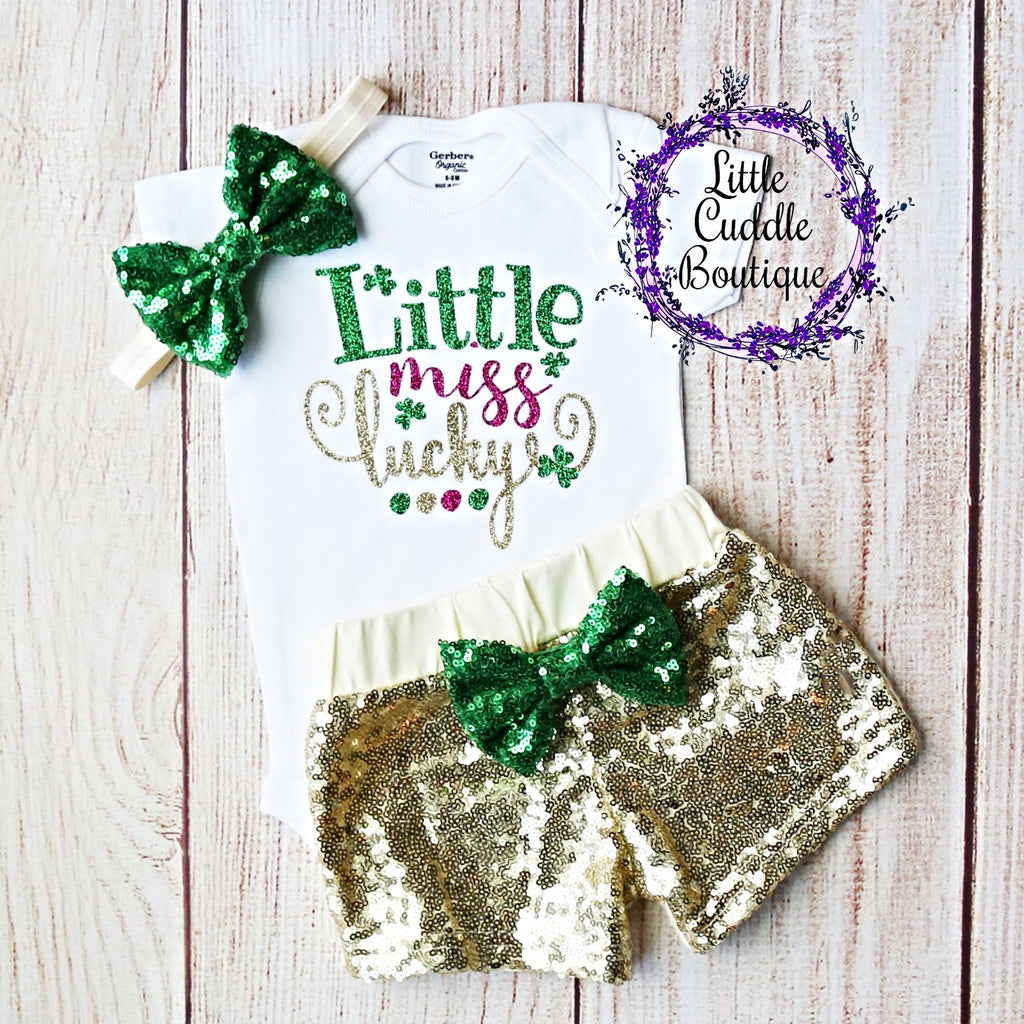 Little Miss Lucky Baby Shorts Outfit