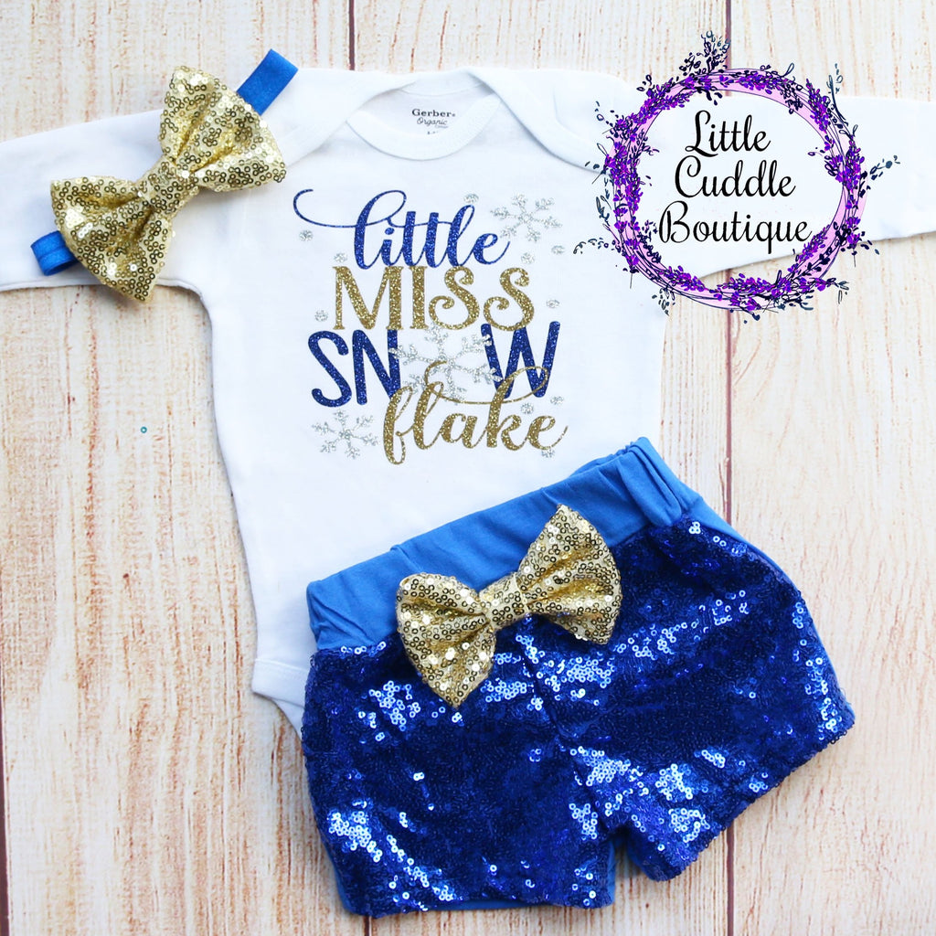 Little Miss Snowflake Christmas Baby Outfit