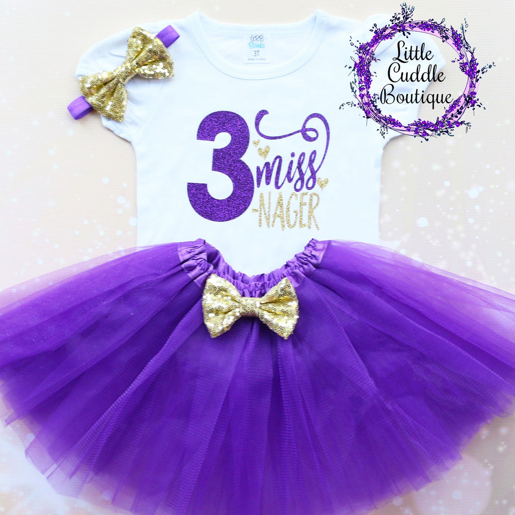 Miss 3-Nager Birthday Tutu Outfit