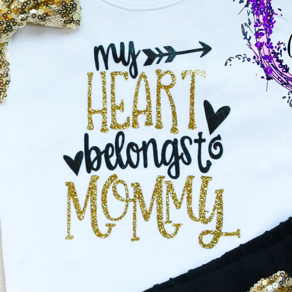 My Heart Belongs To Mommy Baby Shorts Outfit