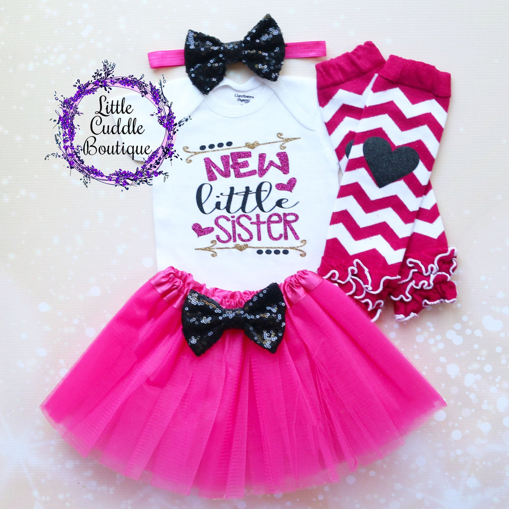 New Little Sister Baby Tutu Outfit