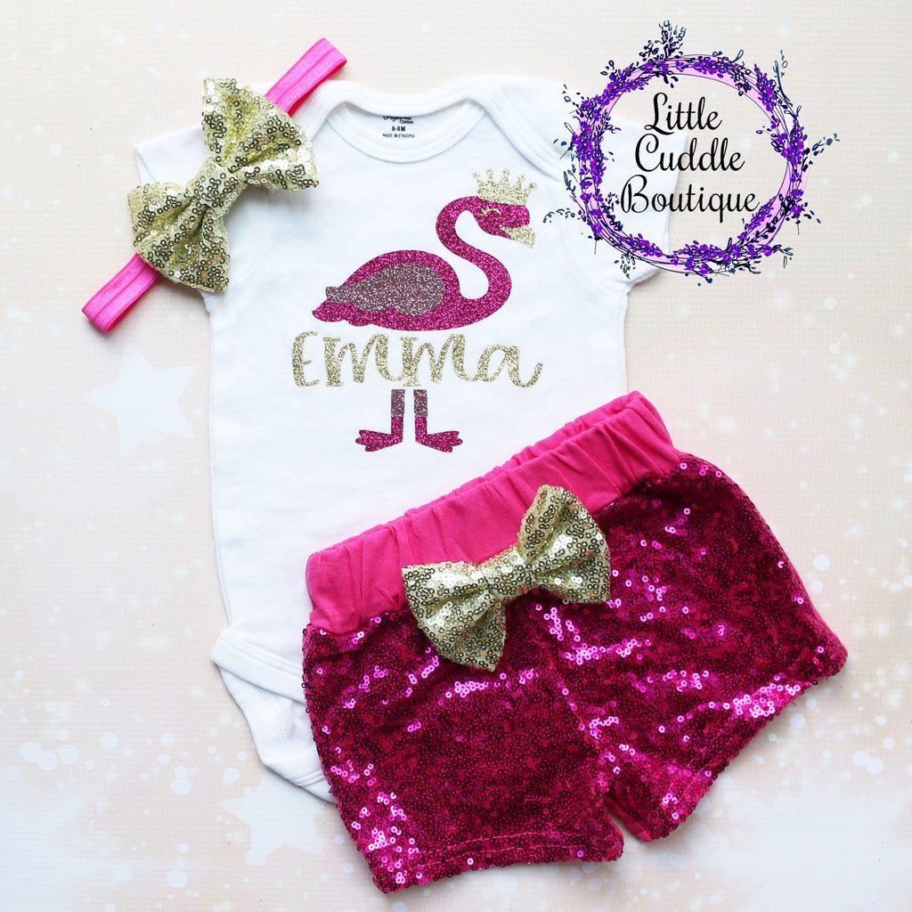Personalized Flamingo Shorts Outfit