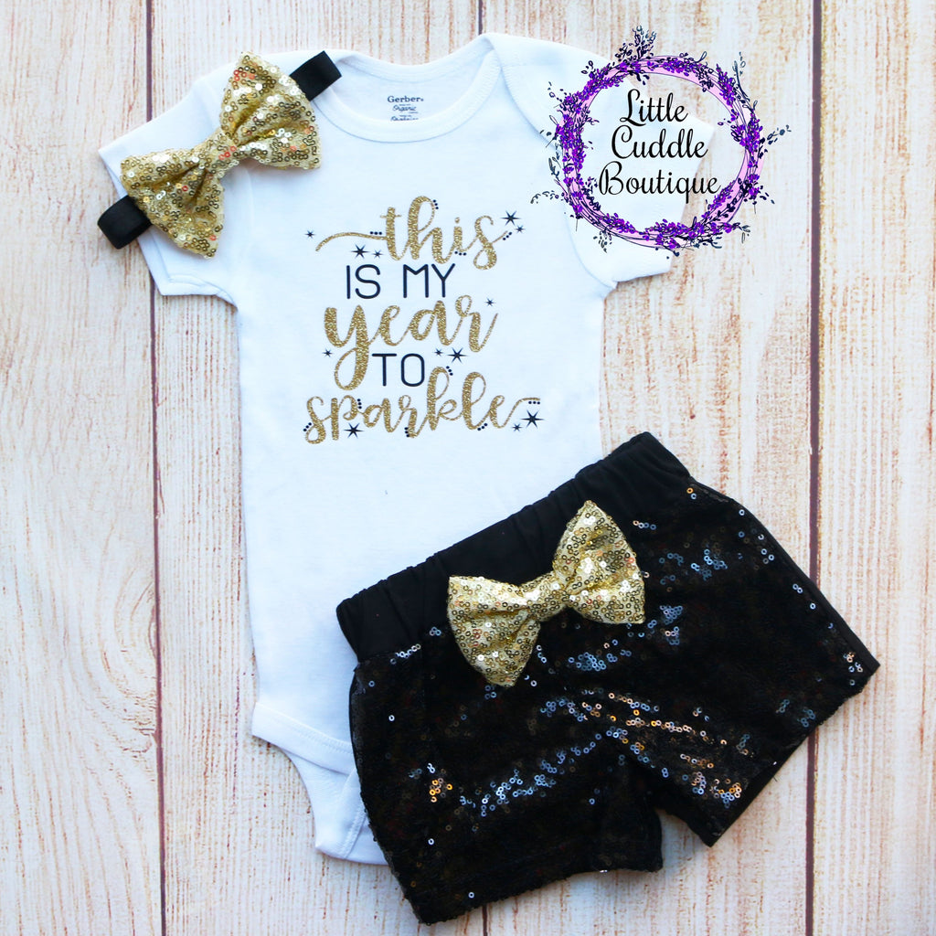 This Is My Year To Sparkle New Year's Baby Girl Outfit