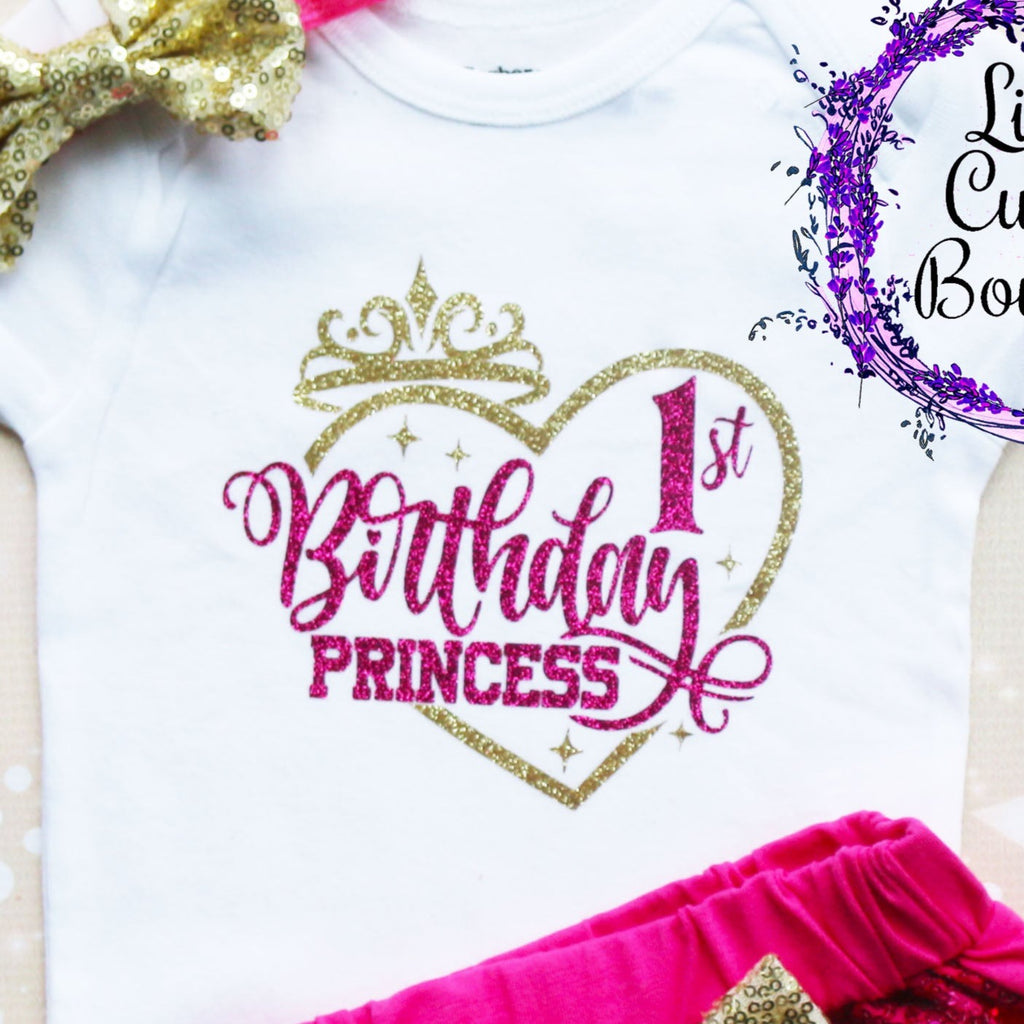 1st Birthday Princess Shorts Outfit