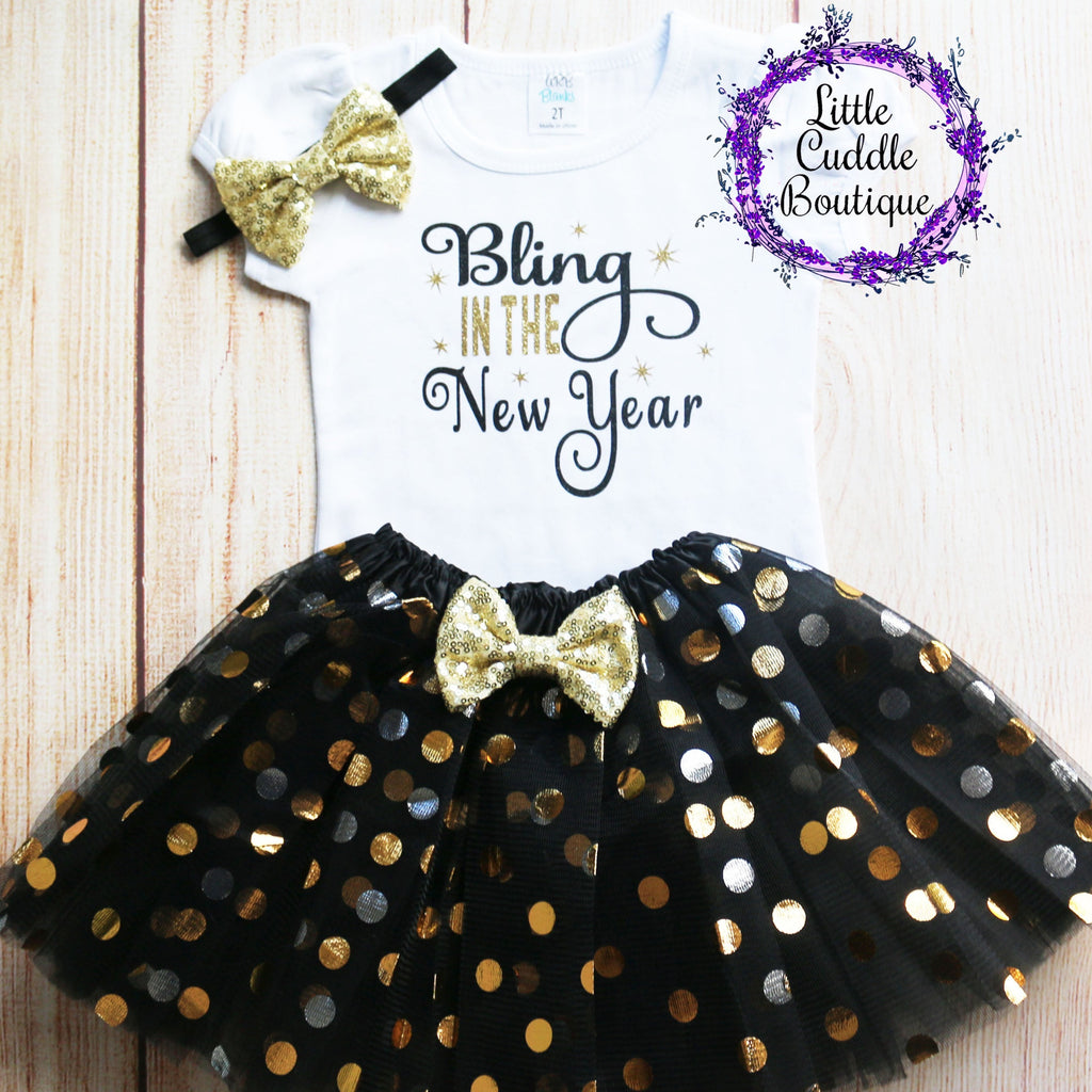Bling In The New Year Toddler Tutu Outfit
