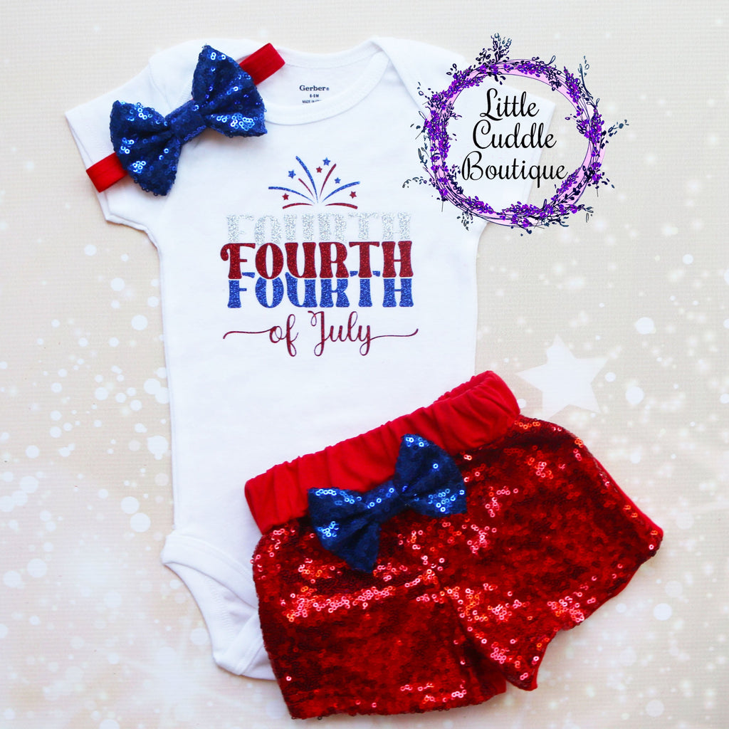 Fourth of July Baby Shorts Outfit