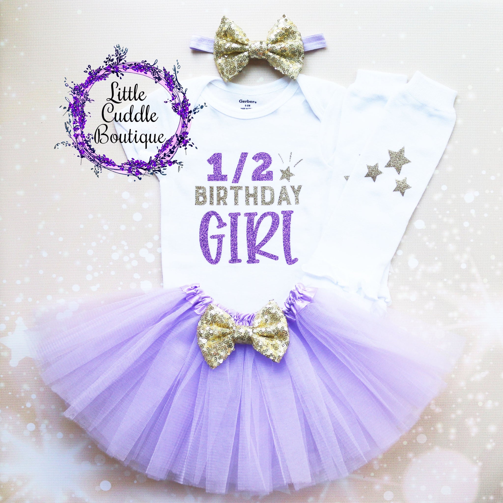 1/2 Birthday Girl Baby Tutu Outfit-Little Cuddle Boutique