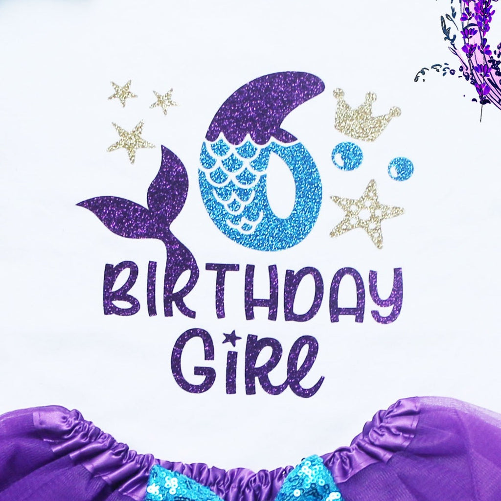 6th Mermaid Girl Birthday Tutu Outfit