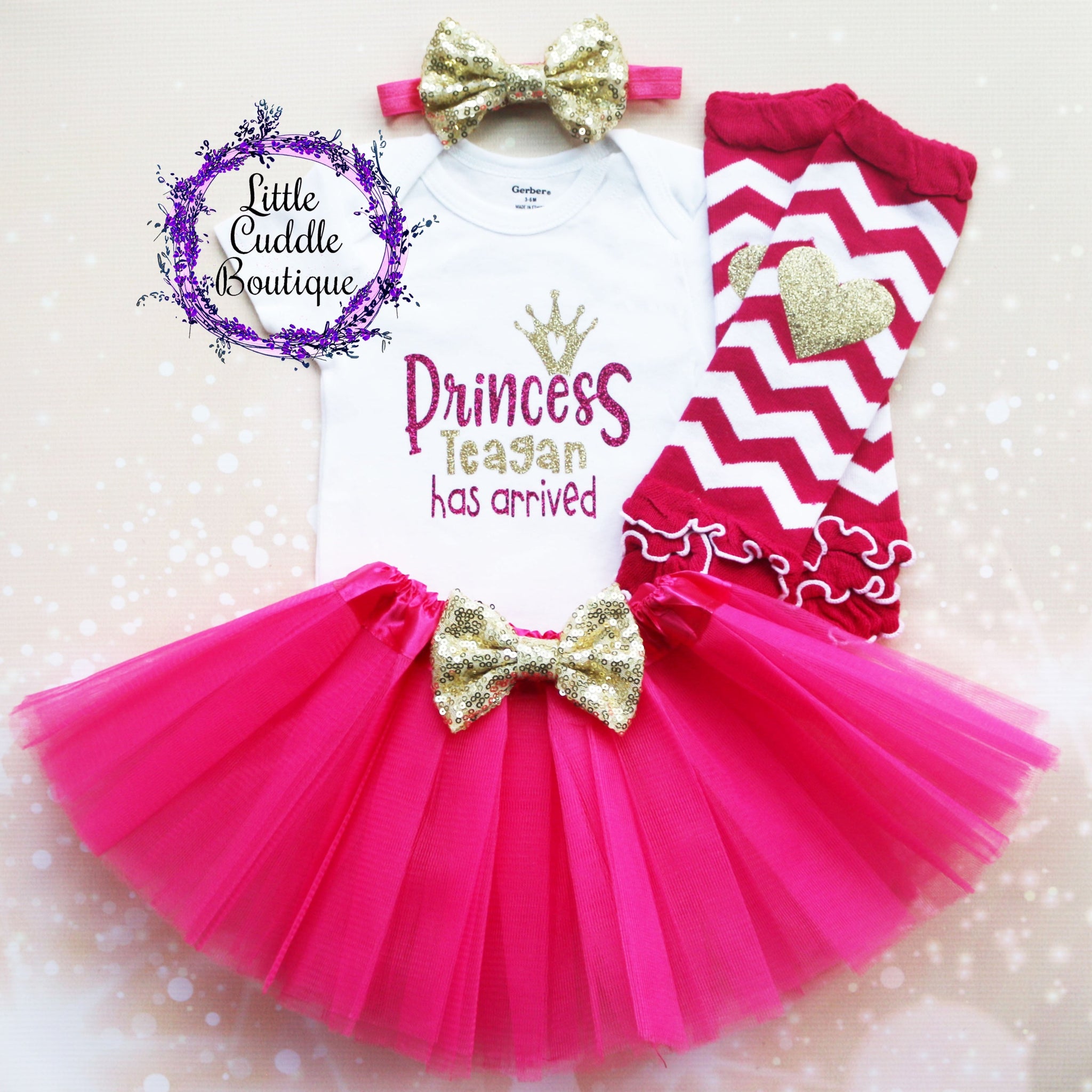 Personalized Princess Has Arrived Baby Tutu Outfit-Little Cuddle Boutique Personalized Princess Has Arrived Baby Tutu Outfit-Little Cuddle Boutique