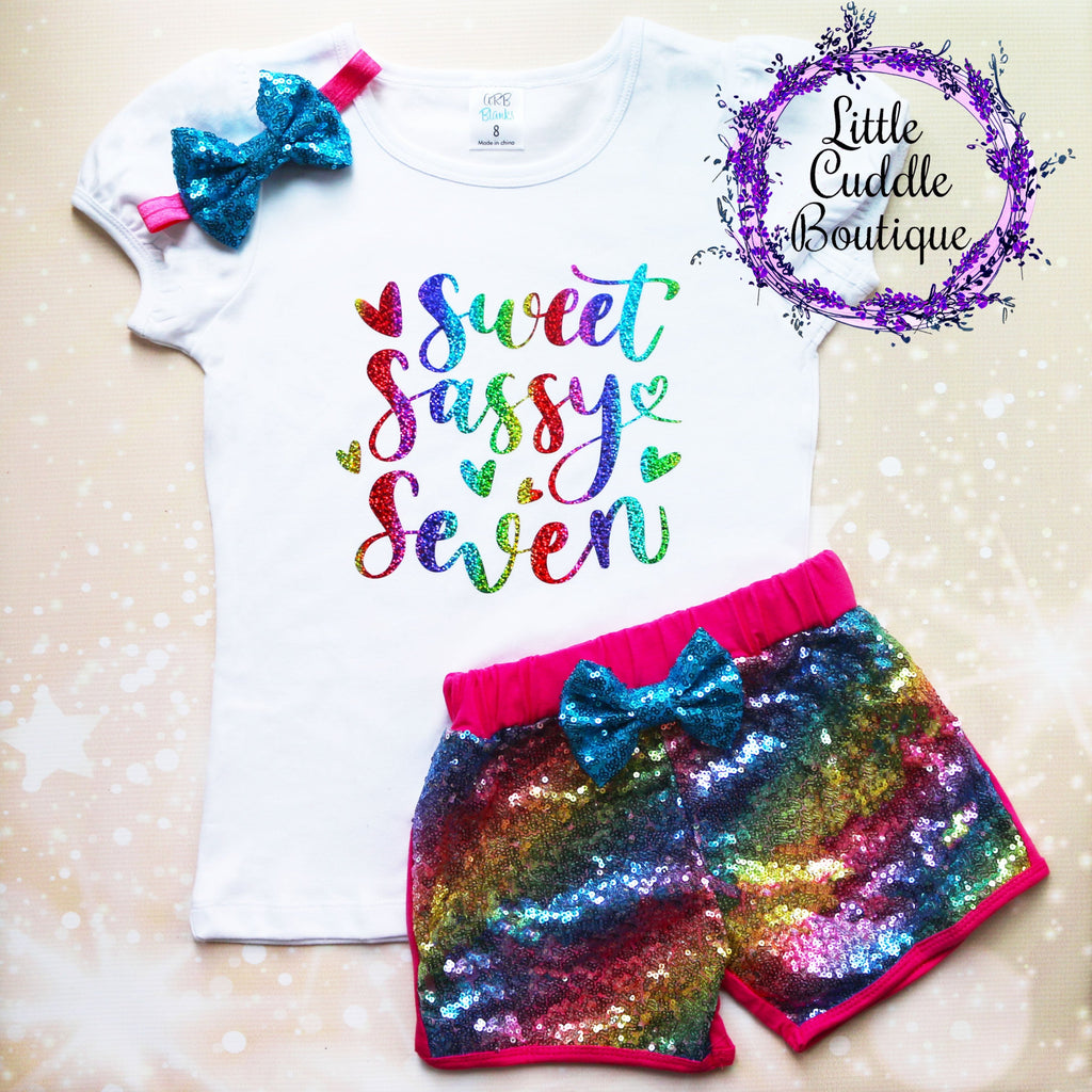 Sweet Sassy Seven Birthday Shorts Outfit