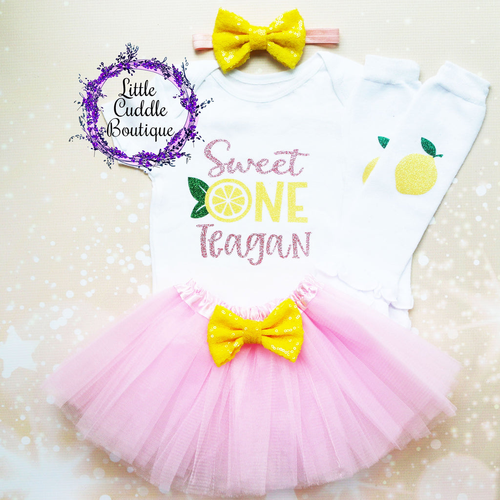 Personalized Pink Lemonade First Birthday Tutu Outfit
