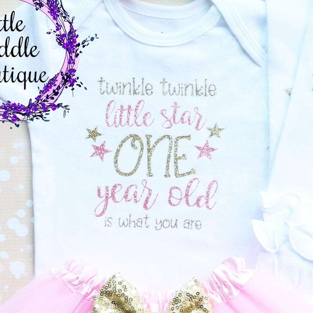 Twinkle Twinkle Little Star One Year Old Is What You Are 1st Birthday Tutu Outfit