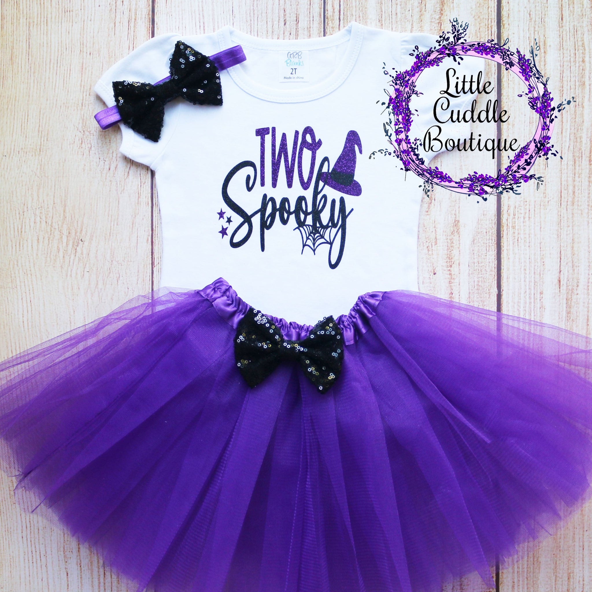Two Spooky 2nd Birthday Tutu Outfit-Little Cuddle Boutique Complete Outfit-Long Sleeve / 5T Two Spooky 2nd Birthday Tutu Outfit-Little Cuddle Boutique Complete Outfit-Long Sleeve / 5T