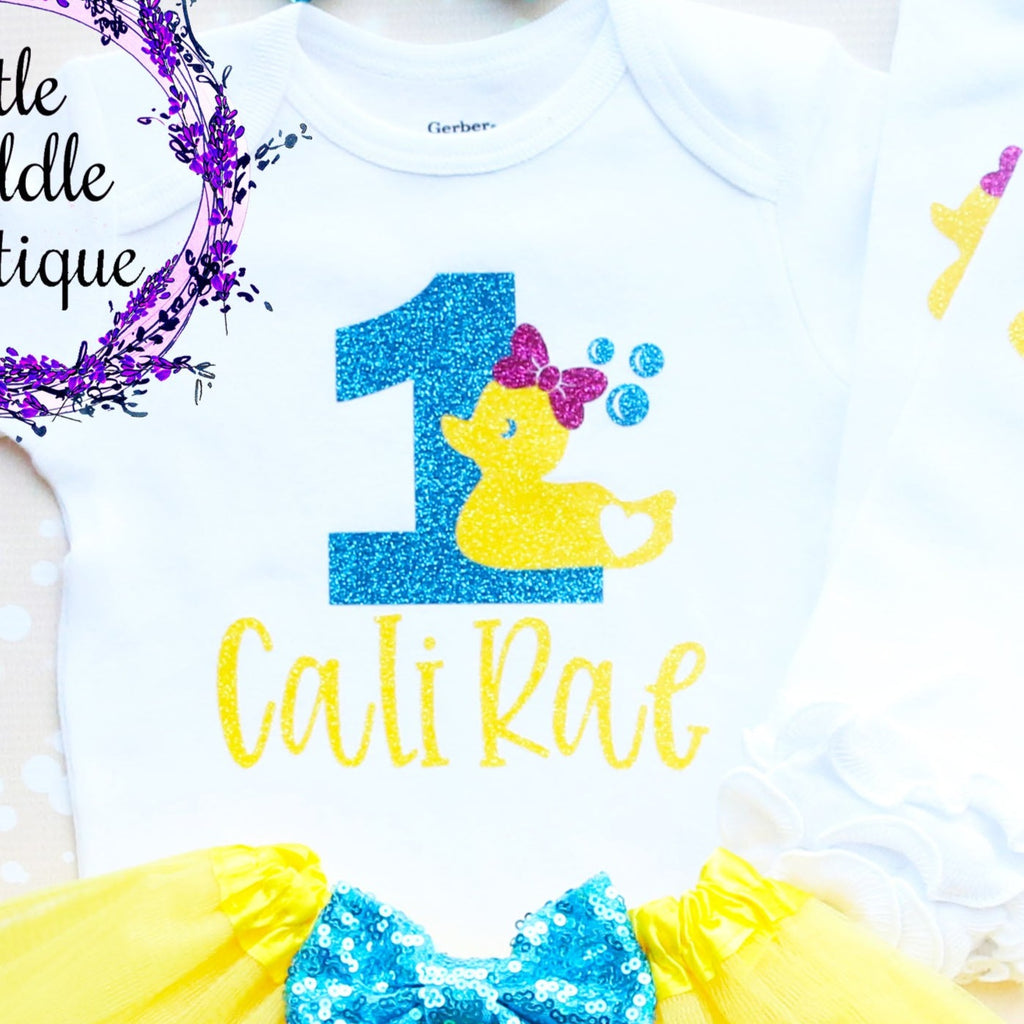 Personalized Rubber Ducky Birthday Tutu Outfit