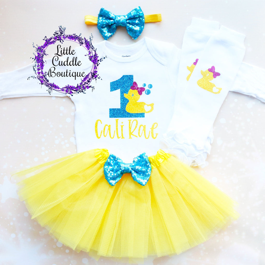 Personalized Rubber Ducky Birthday Tutu Outfit