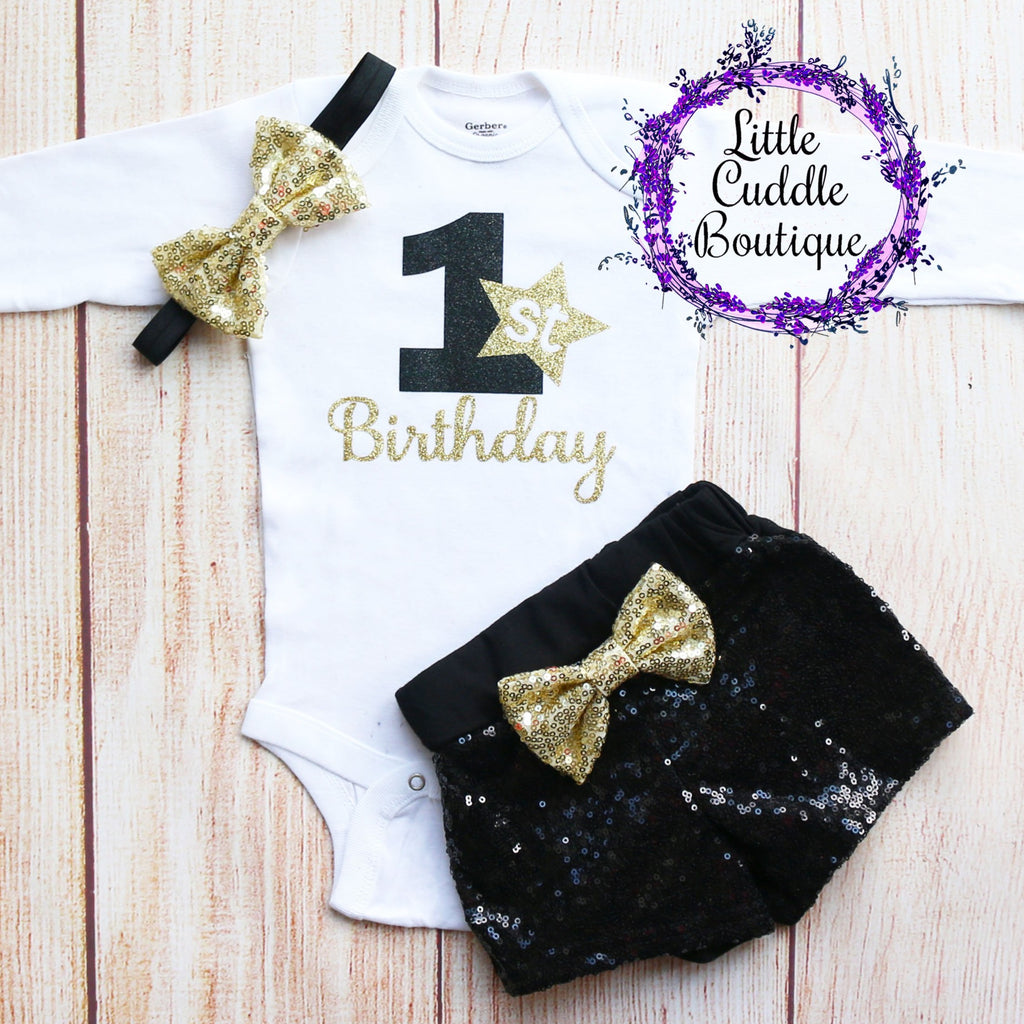 New Year's Birthday Baby Shorts Outfit