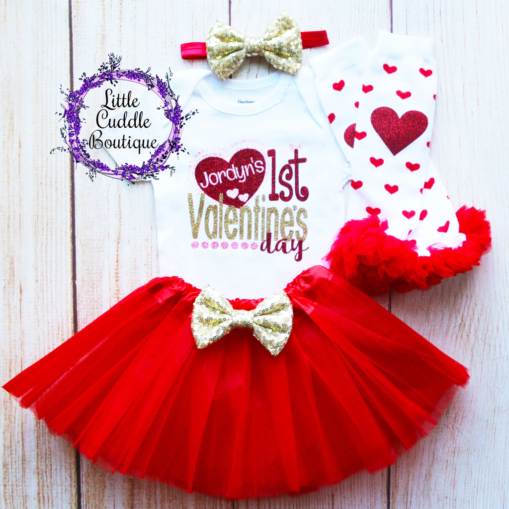 Personalized First Valentines Day Tutu Outfit