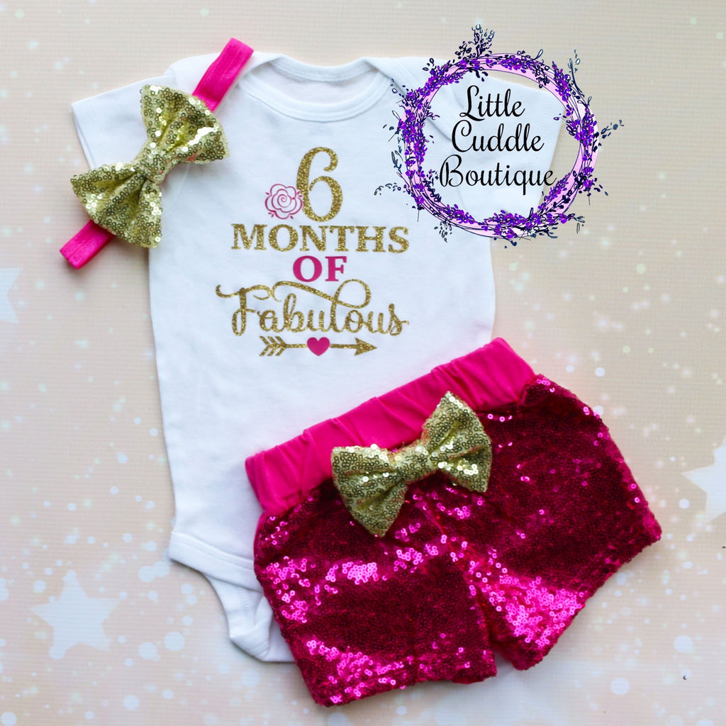 6 Months Of Fabulous Baby Shorts Outfit