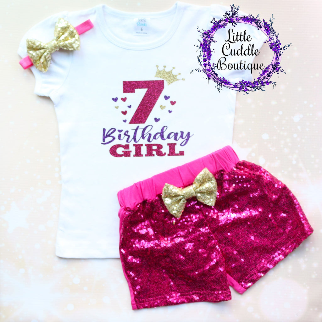 7 Birthday Girl Shorts Outfit