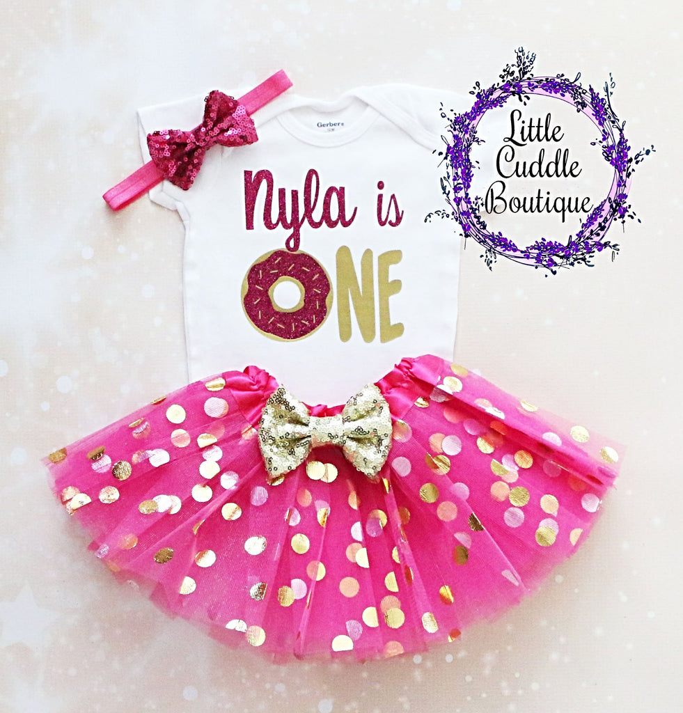 Personalized Donut First Birthday Tutu Outfit