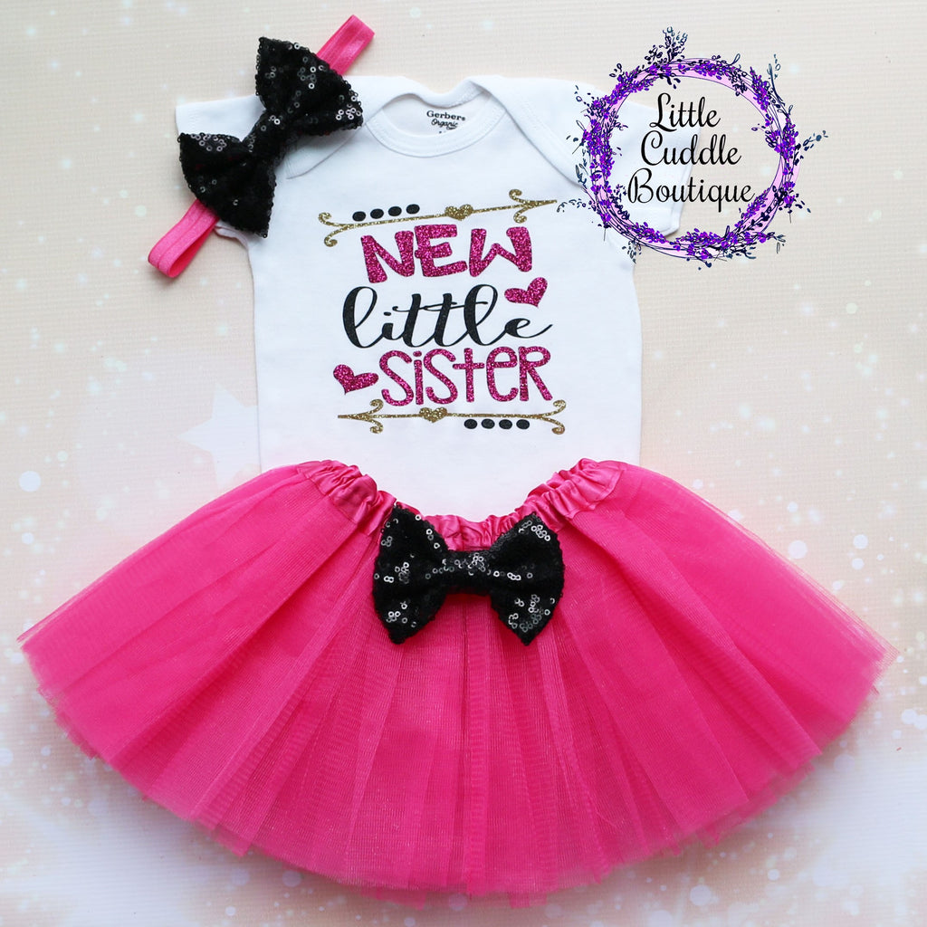 New Little Sister Baby Tutu Outfit