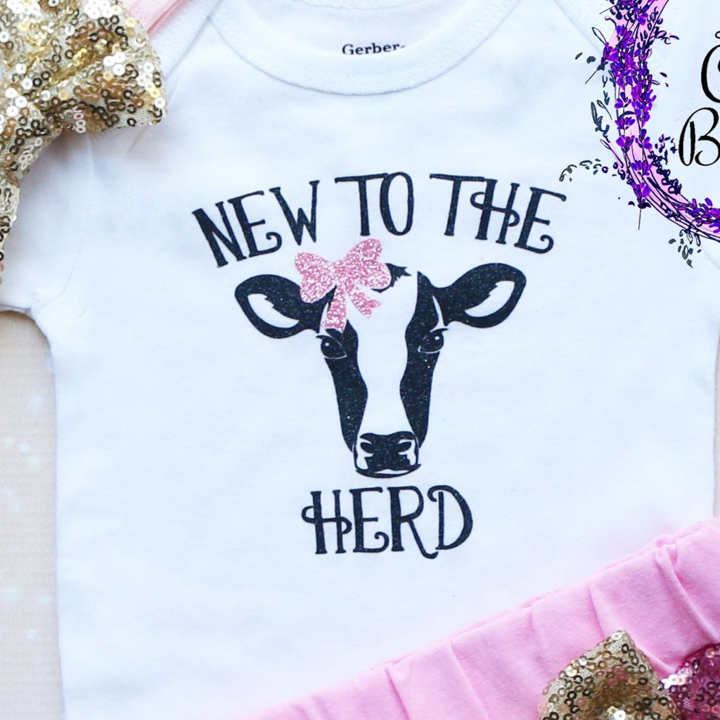 New To The Herd Baby Shorts Outfit