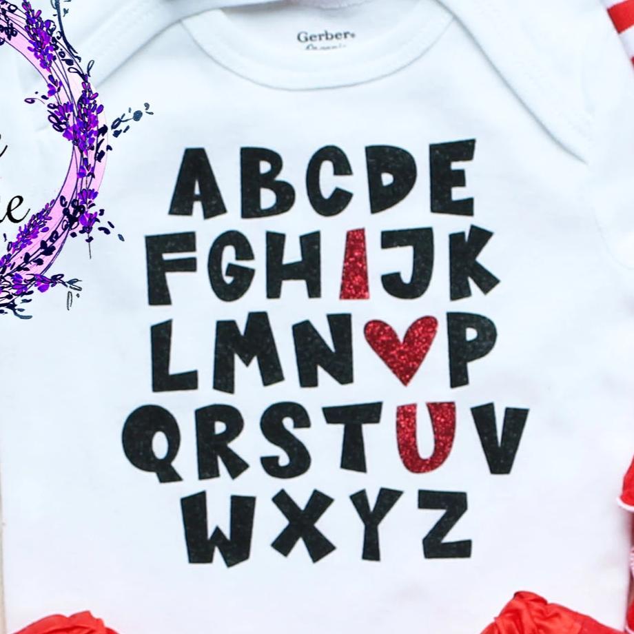 Alphabet I Love You Baby Tutu Outfit