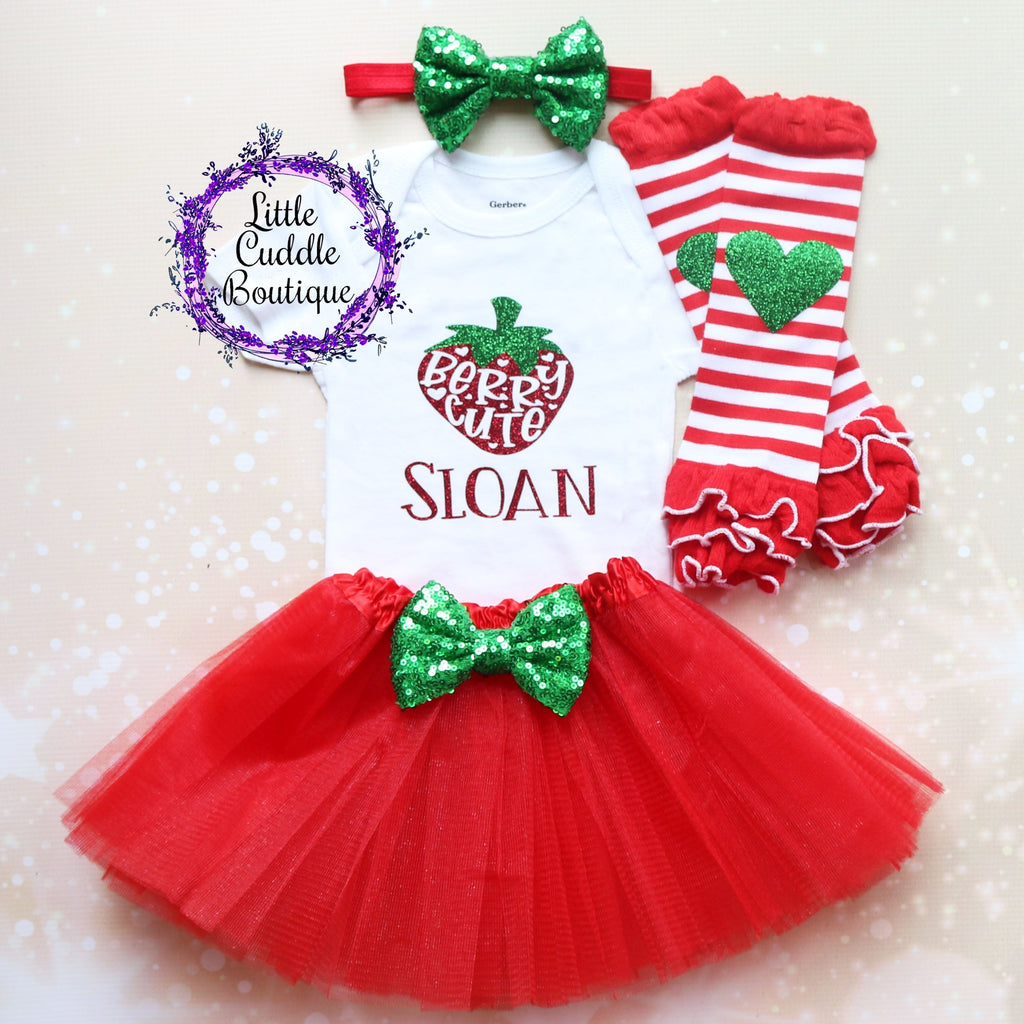 Personalized Berry Cute Baby Tutu Outfit
