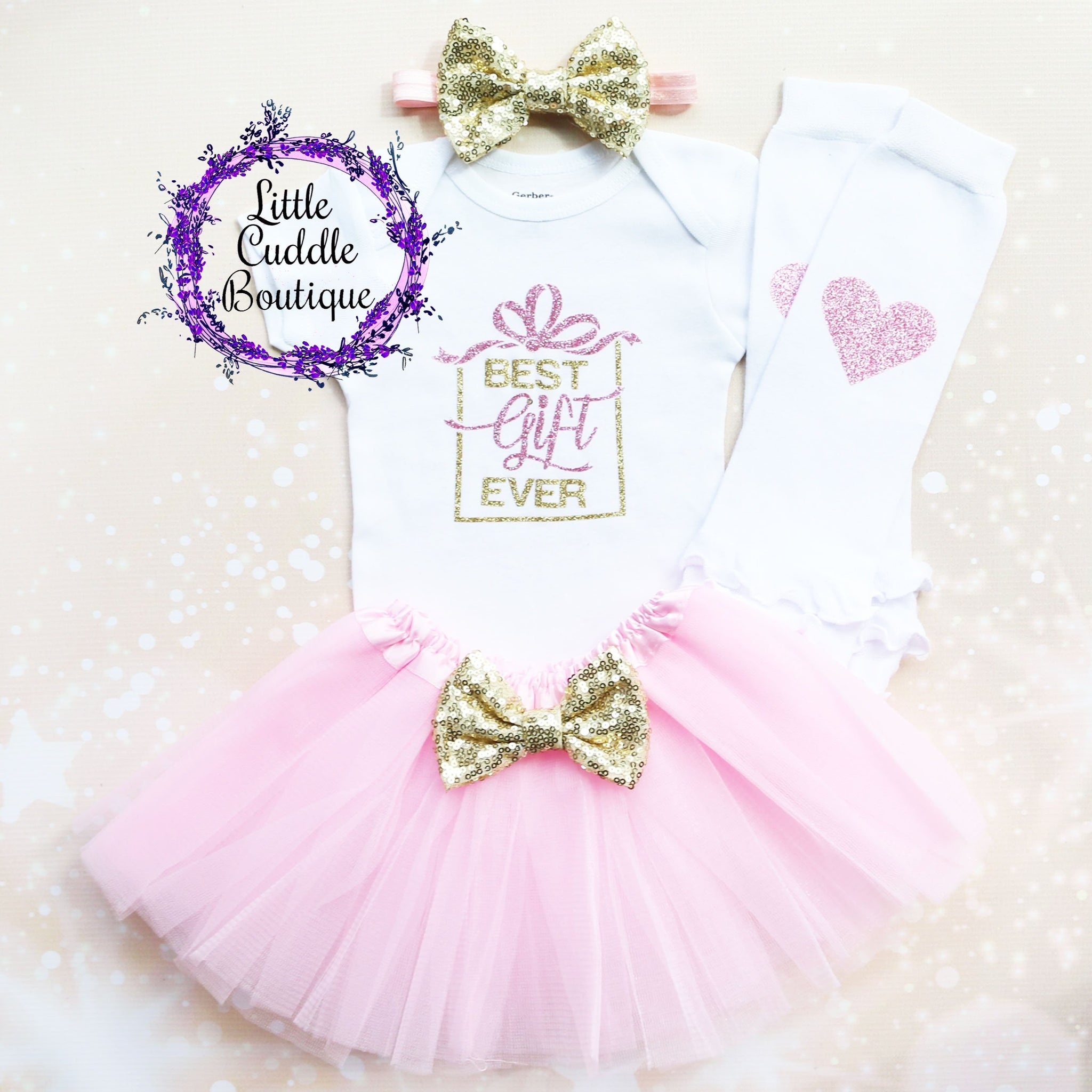 Best Gift Ever Baby Tutu Outfit-Little Cuddle Boutique Headband/Tutu / 0-3 Months Best Gift Ever Baby Tutu Outfit-Little Cuddle Boutique Headband/Tutu / 0-3 Months