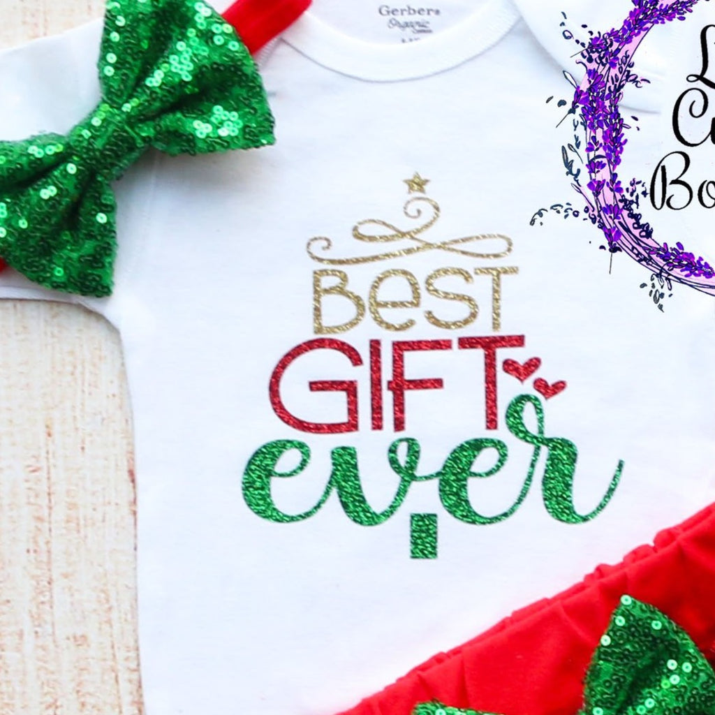 Best Gift Ever Christmas Baby Shorts Outfit