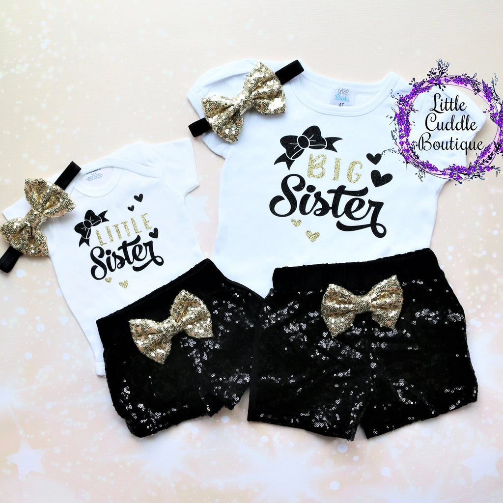 Big Sister Little Sister Black Shorts Outfits