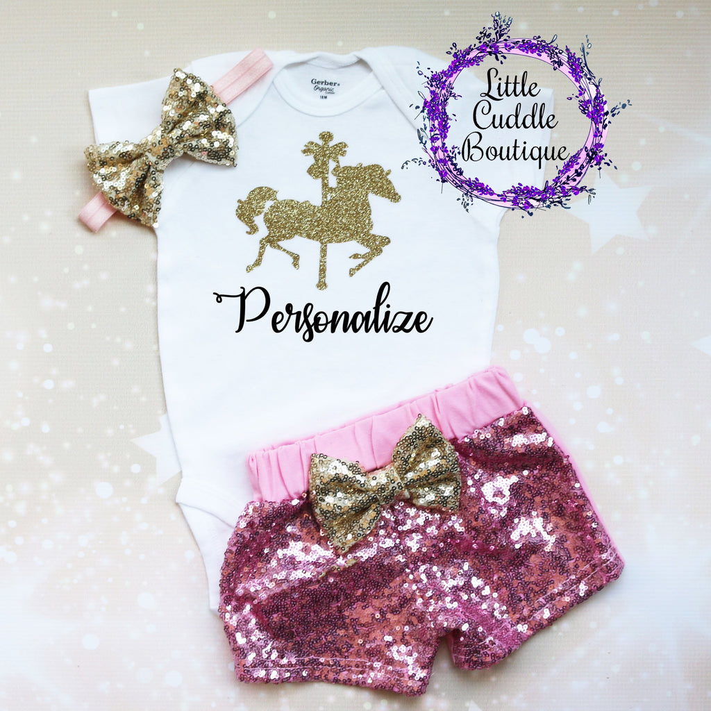 Personalized Circus First Birthday Shorts Outfit