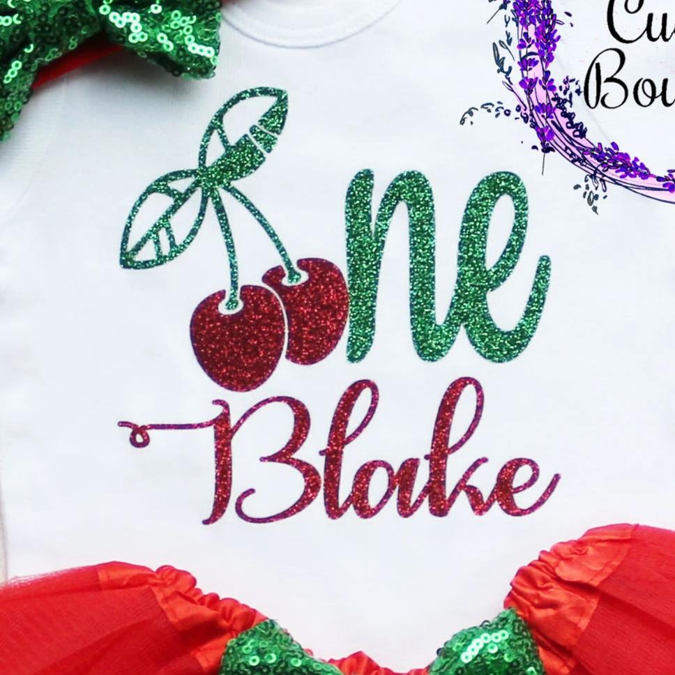 Personalized Cherry First Birthday Tutu Outfit