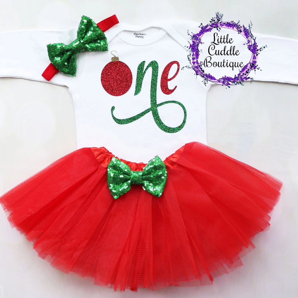 Christmas First Birthday Baby Outfit