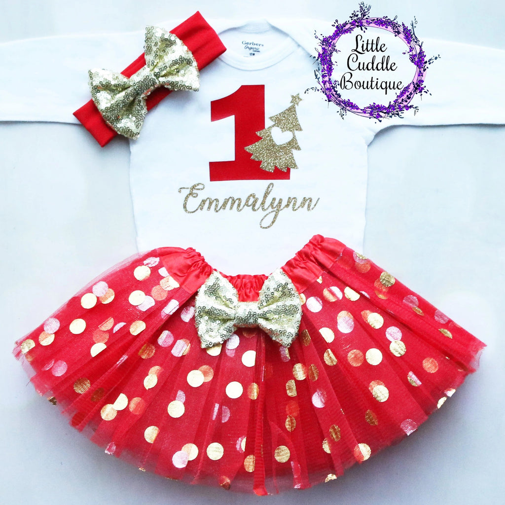 Christmas First Birthday Tutu Outfit
