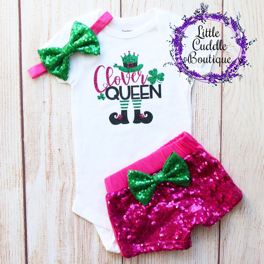 Clover Queen Baby Shorts Outfit