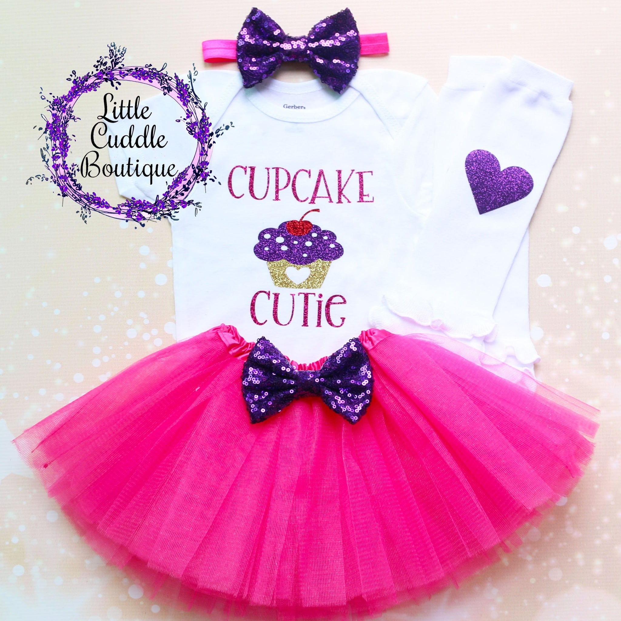 Cupcake Cutie Baby Tutu Outfit-Little Cuddle Boutique Headband/Tutu / 0-3 Months Cupcake Cutie Baby Tutu Outfit-Little Cuddle Boutique Headband/Tutu / 0-3 Months