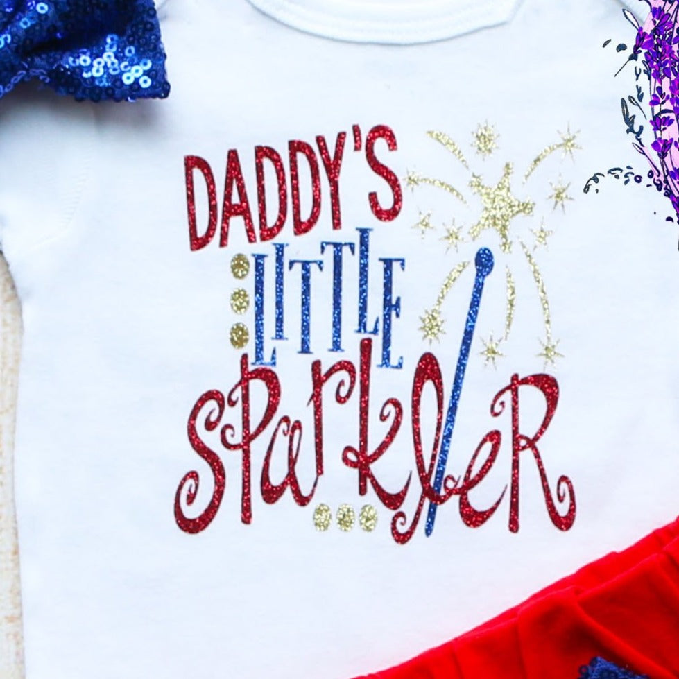 Daddy's Little Sparkler Fourth of July Outfit