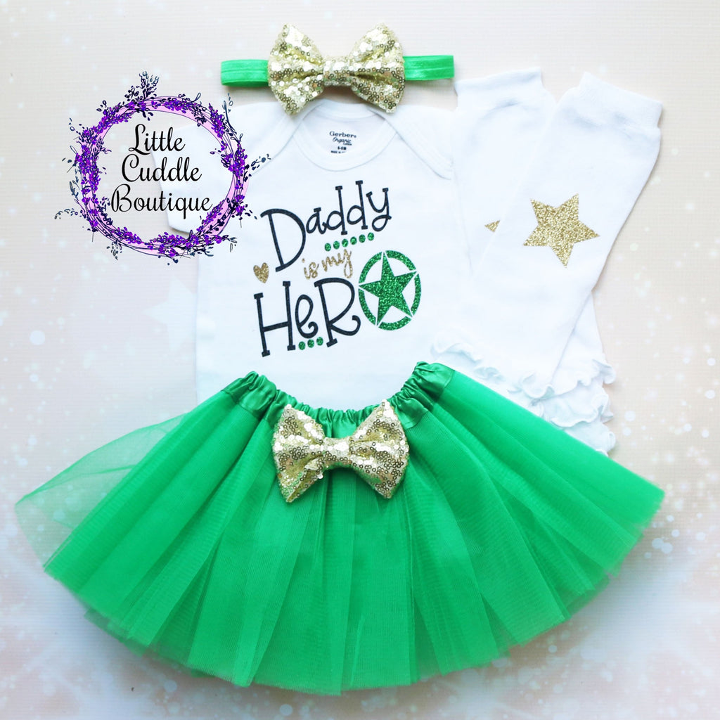 Daddy Is My Hero Military Tutu Outfit