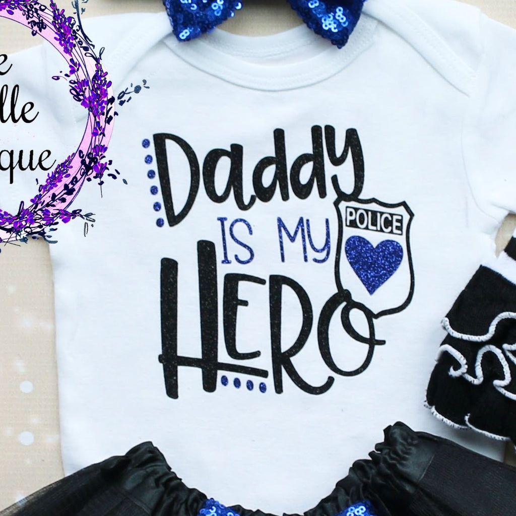 Daddy Is My Hero Police Tutu Outfit