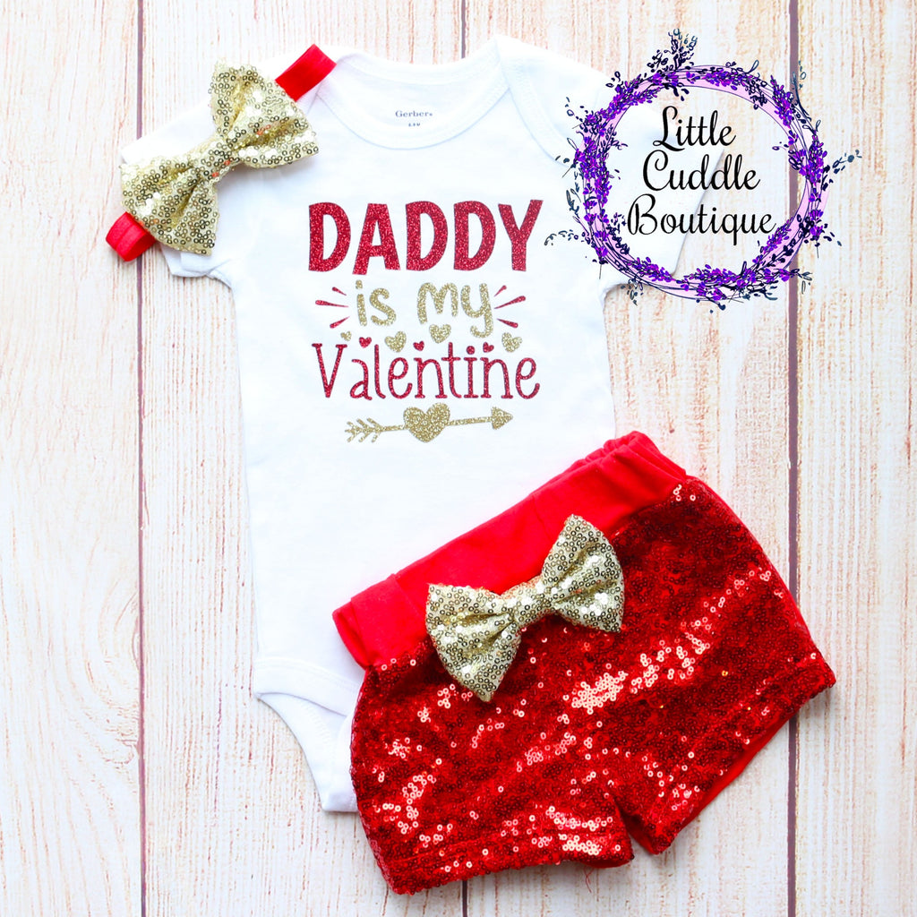 Daddy Is My Valentine Shorts Outfit