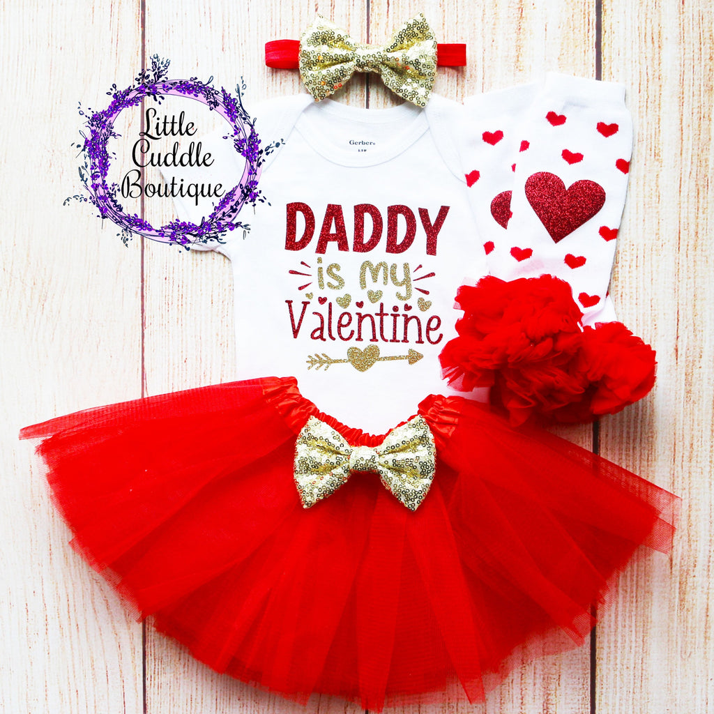 Daddy Is My Valentine Tutu Outfit