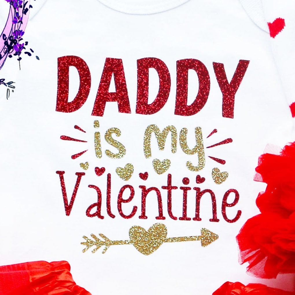 Daddy Is My Valentine Tutu Outfit