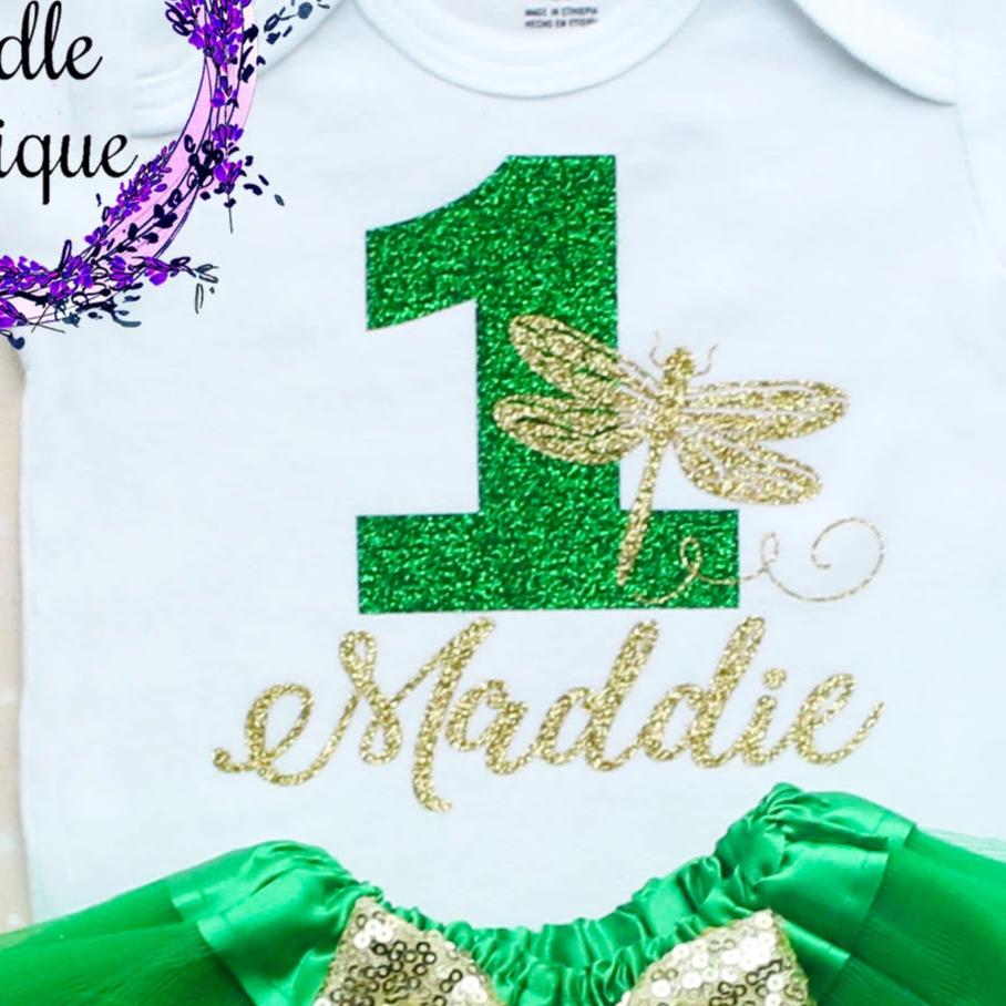 Personalized Dragonfly First Birthday Tutu Outfit
