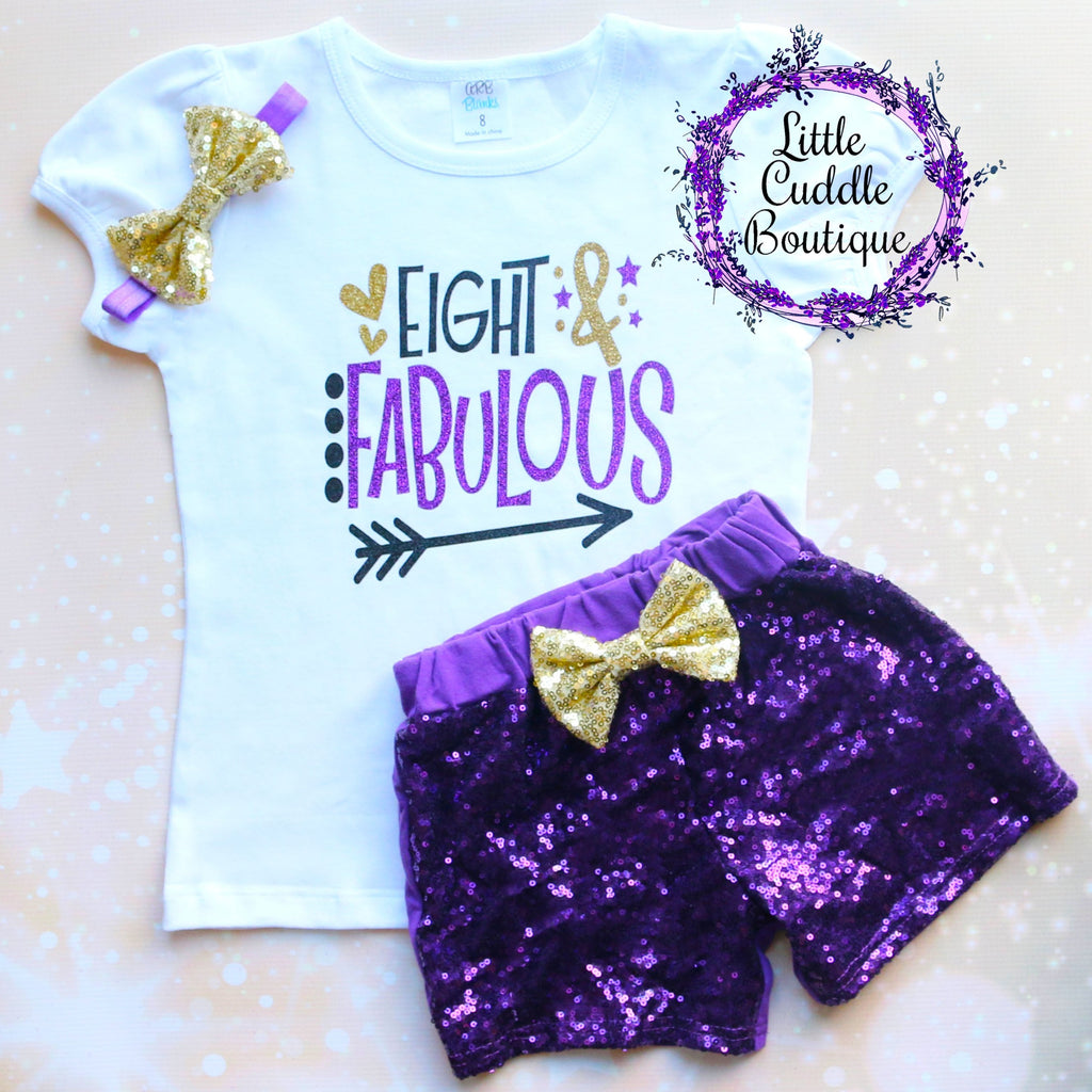 Eight & Fabulous 8th Birthday Shorts Outfit