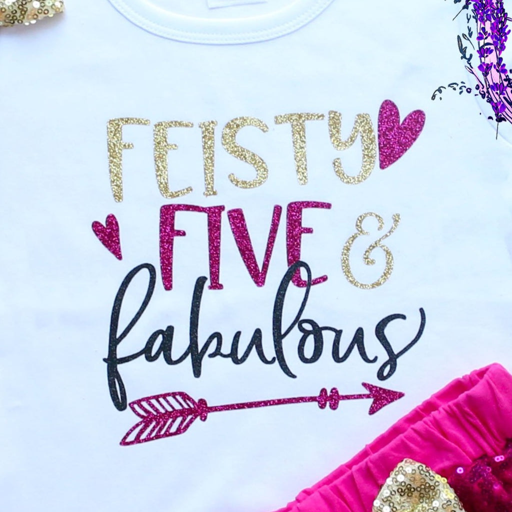 Feisty Five & Fabulous 5th Birthday Shorts Outfit